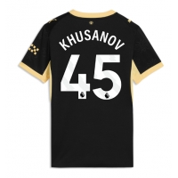 Camisa de Futebol Manchester City Abdukodir Khusanov #45 Equipamento Secundário Mulheres 2026-27 Manga Curta